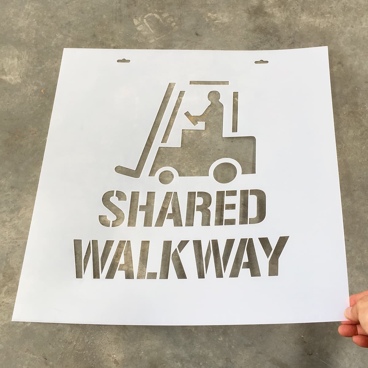 Shared walk way stencil